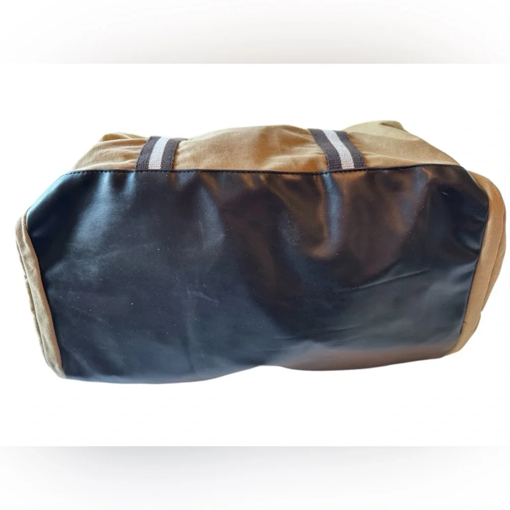 Heritage Supply Co Tan Striped Retro Overnighter Weekender Duffel Men's Bag